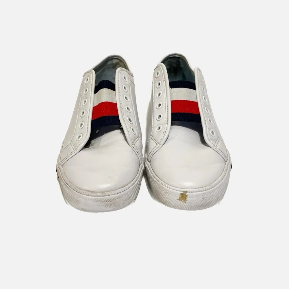 Tommy Hilfiger White and Red Slip-On Sneakers‎